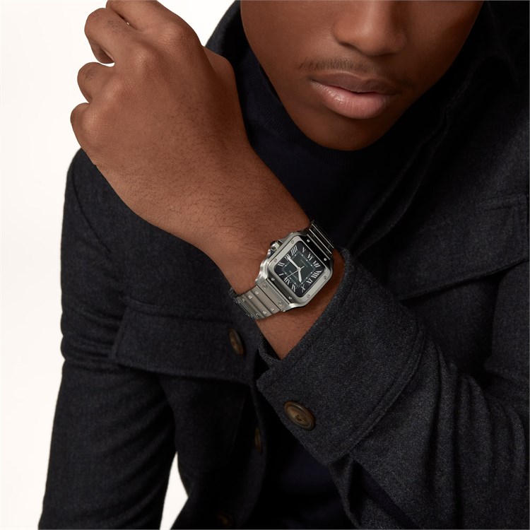 Cartier Santos de Cartier Medium, Green Dial, Roman Numerals_10