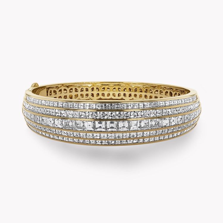 Manhattan five row Diamond bangle Carre Cut, Channel Set_2