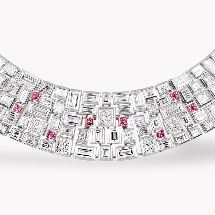 Masterpiece Mosaic Pink Diamond Necklace Princess Cut, Claw Set_2