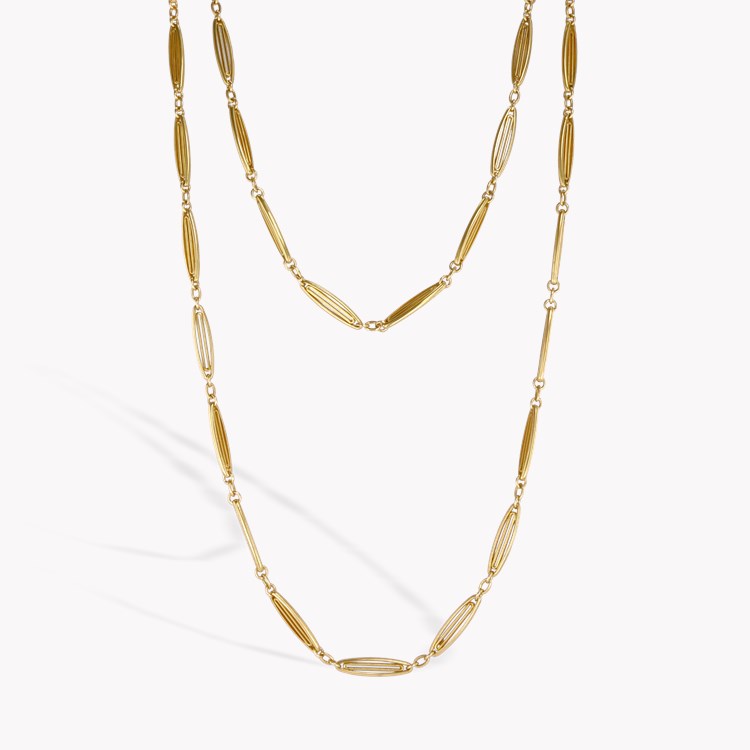 Belle Epoque French Fancy Oval Link 155cm Necklace _2