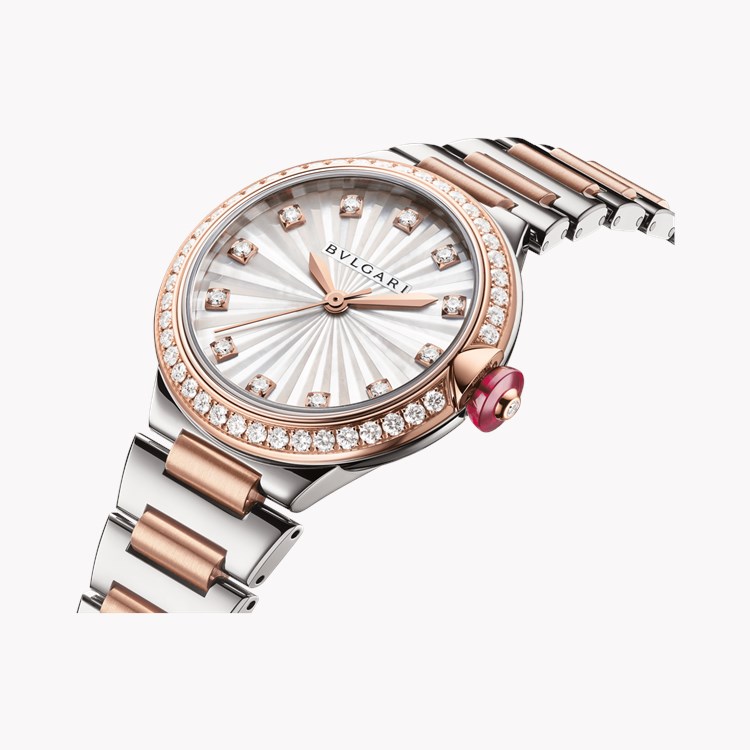 Bvlgari Lvcea Watch 33mm, White Mother-of-pearl Dial, Diamond Numerals_2