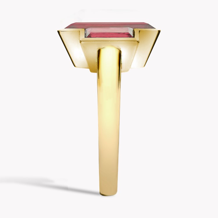 Kingdom Red Tourmaline Ring Baguette Cut, Rubover Set_4