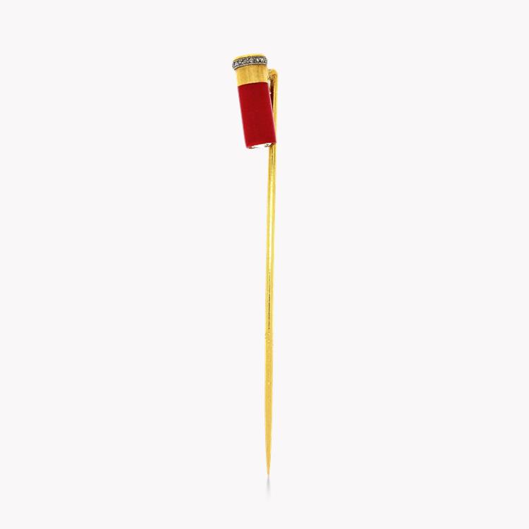 Belle Époque Lacloche Fréres Cartridge Stick Pin Rose Cut Diamonds_1