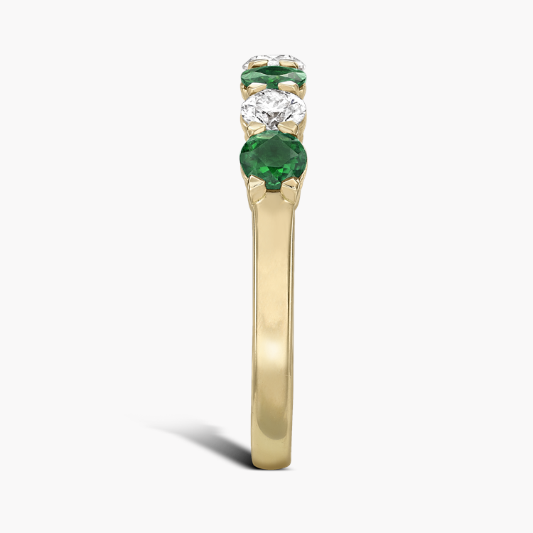 Emerald and Diamond Seven-Stone Ring Brilliant Cut, Seven-Stone, Claw Set_4