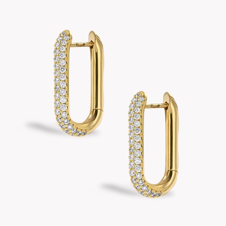 Havana 1.086ct Brilliant Cut Diamond Hoop Earrings Brilliant Cut, Micro Pavé_3