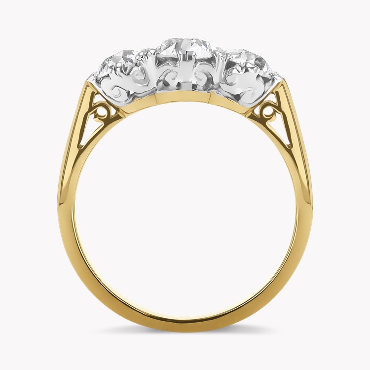 Old Cut Diamond Three Stone Ring Old Cut, Claw Set_3