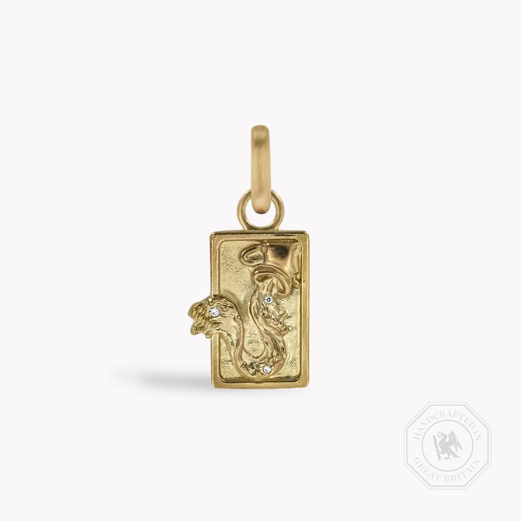 Zodiac Diamond Aquarius Pendant Charm Brilliant cut, Claw set_1
