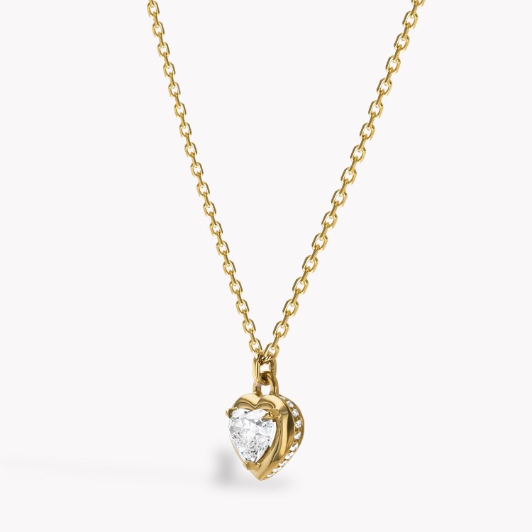 Skimming Stone 1.01ct Diamond Pendant Heart Shaped, Claw Set_2
