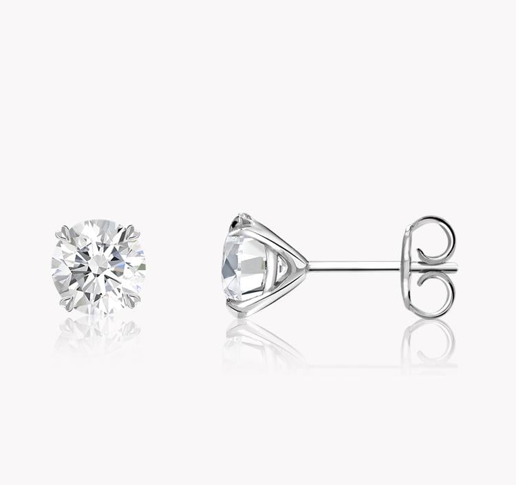 Windsor Diamond Stud Earrings 0.60CT in 18CT White Gold Brilliant cut, Claw set_2