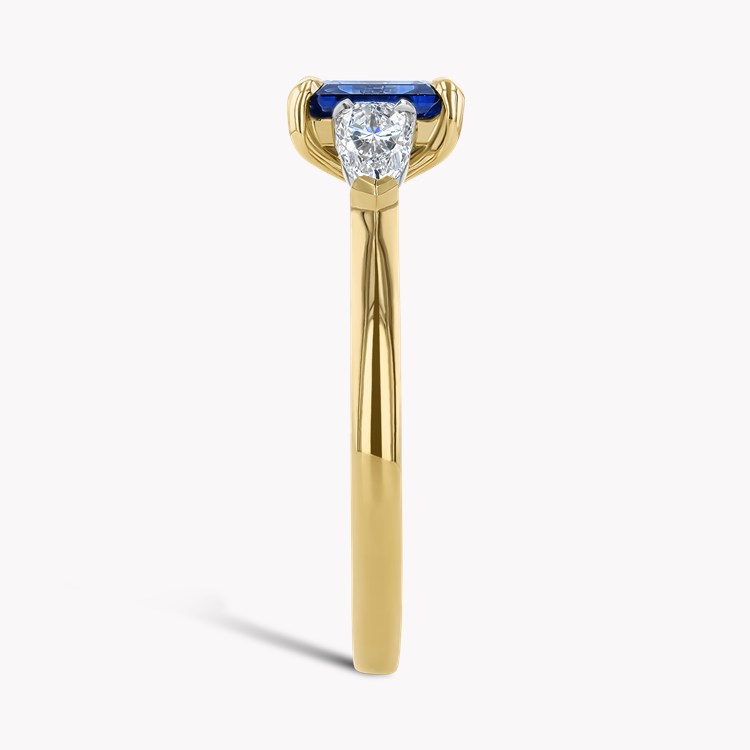 Octagonal Cut 1.20ct Sapphire and Diamond Ring Octagonal & Pear Cut, Claw Set_4