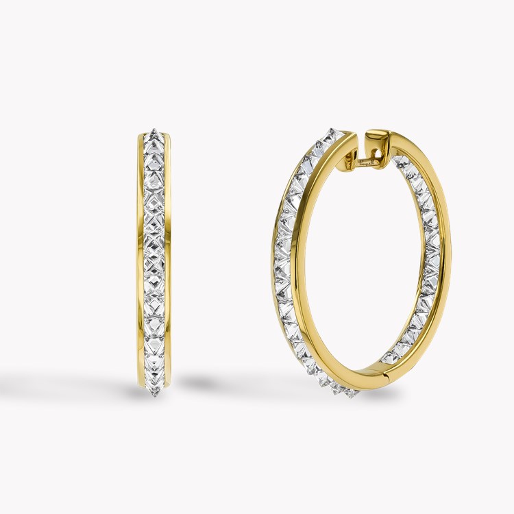 RockChic 4.60ct Large Inverted Diamond Hoop Earrings   in 18ct Yellow Gold