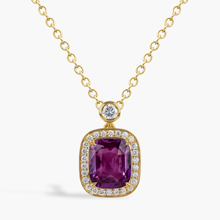 Antique Cushion Cut 5.052ct Madagascan Sapphire and Diamond Pendant Antique Cushion Cut, Claw Set_1
