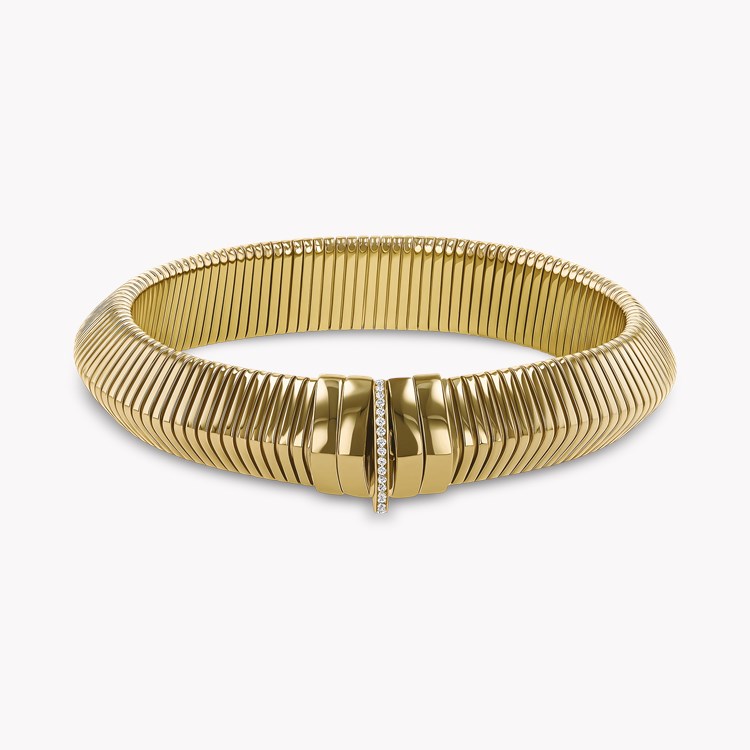 Fine Lines Triangular Shape Bracelet in 18ct Yellow Gold | Pragnell