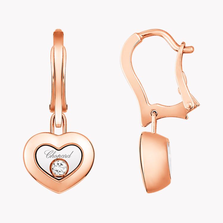 Chopard Happy Diamonds Drop Earrings  0.10CT in Rose Gold Brilliant Cut, Rub Over Set_2