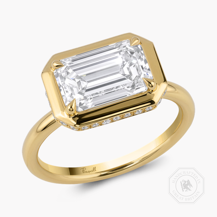 Skimming Stone Emerald Cut 2.75ct Diamond Ring Emerald Cut, Claw Set_1