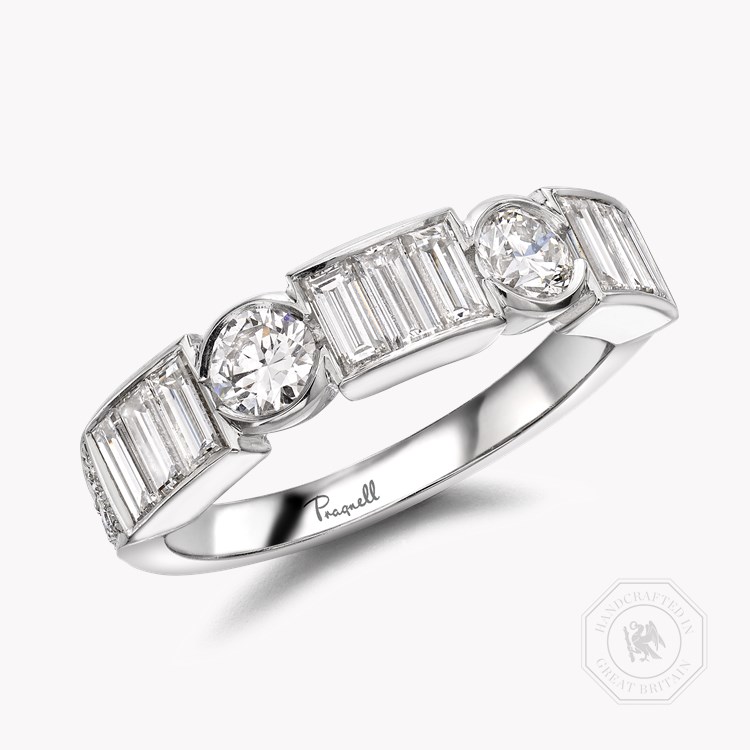 Antrobus 1.45ct Diamond Half Eternity Ring Baguette Cut, Rubover Set_1