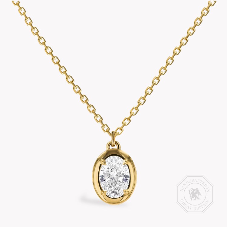 Skimming Stone 1.51ct Botswana Diamond Pendant   in 18ct White Gold