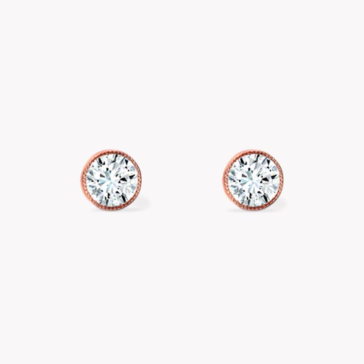 Diamond Dot Diamond Earrings 0.68CT in Rose Gold Brilliant Cut, Stud_1