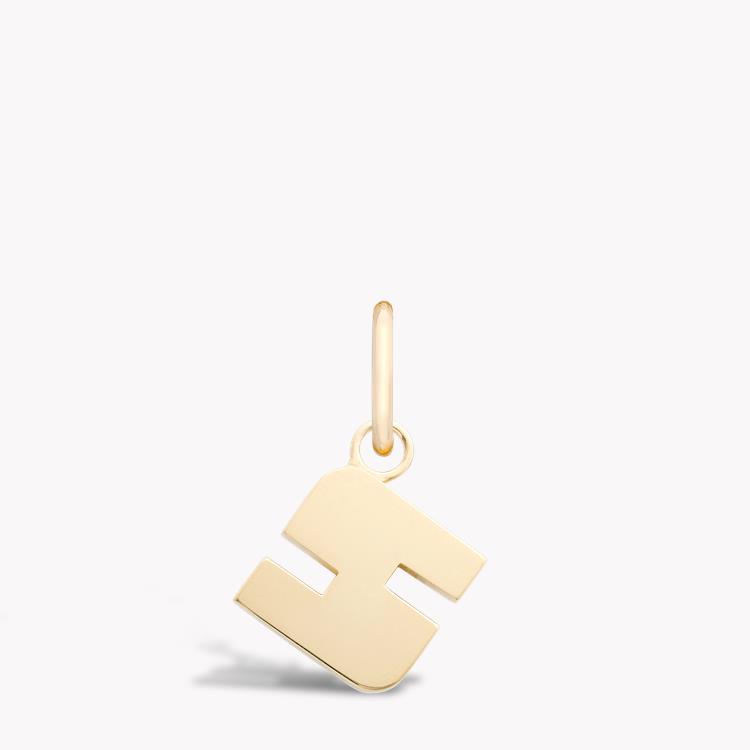 Medallion Letter S Pendant Charm  in 18ct Yellow Gold _1