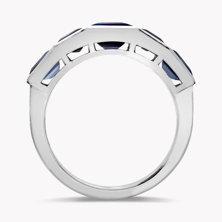 Kingdom Blue Sapphire Ring Carre Cut, Rubover Set_3