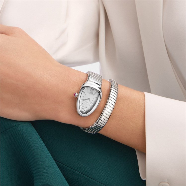 Bvlgari Serpenti Tubogas 35mm, Silver Dial, Baton & Roman Numerals_10