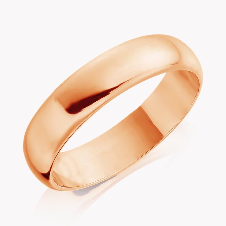 5mm D-Shape Wedding Ring in 18CT Rose Gold _1