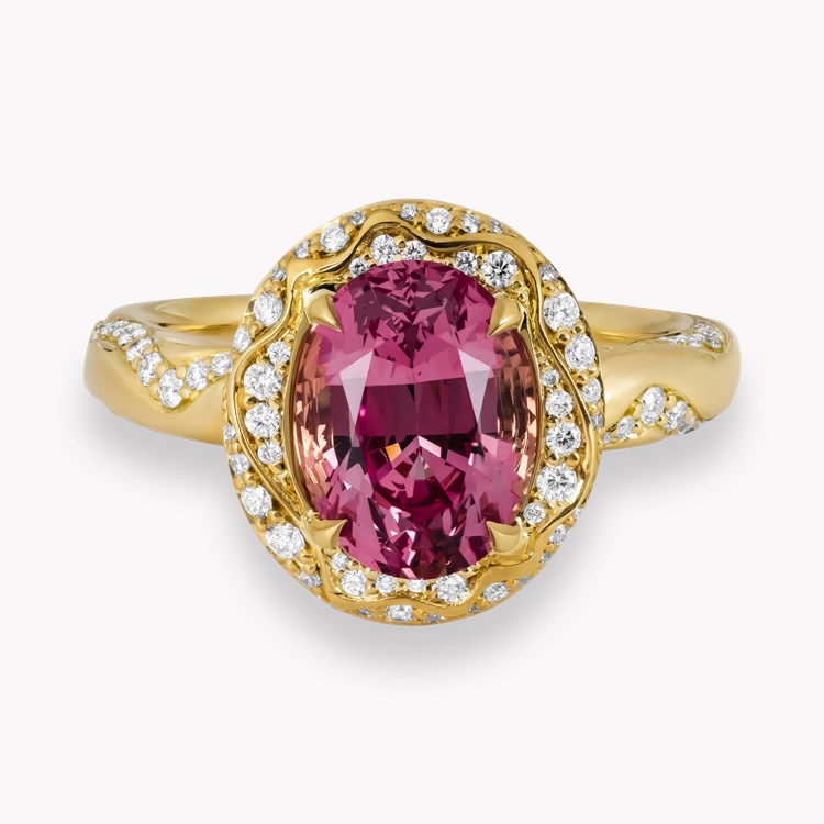 Oval Cut 3.59ct Kitulo Garnet and Diamond Ring Oval Cut, Claw Set_2
