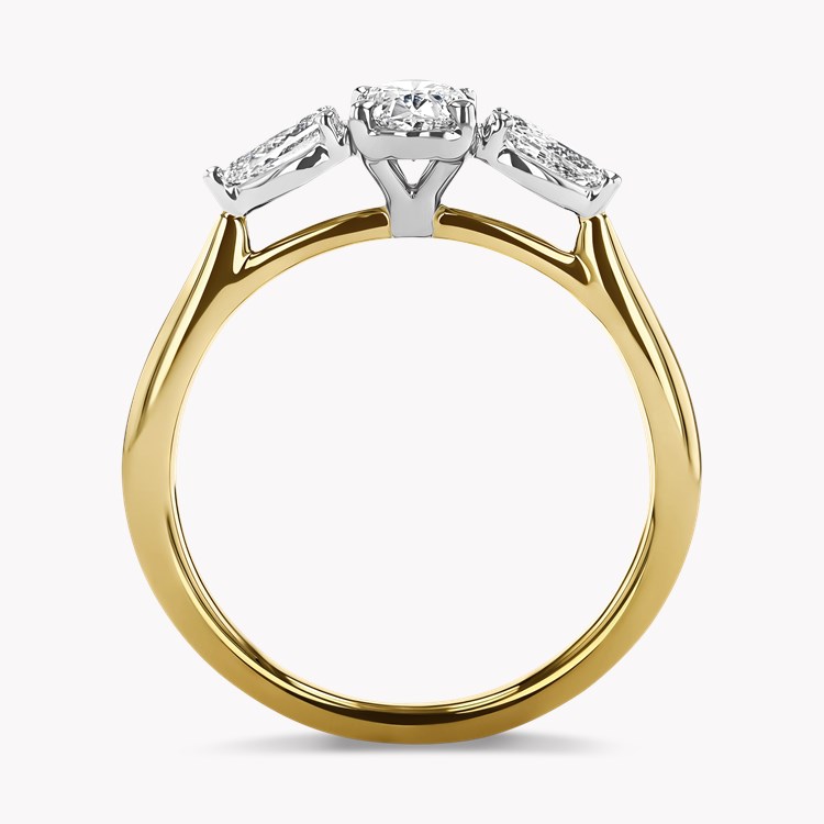 Classic 0.30ct Oval Cut Diamond Three Stone Ring Oval Cut, Claw Set_3