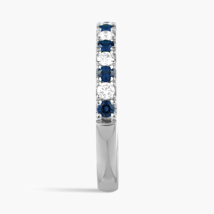 Brilliant Cut Sapphire and Diamond Half Eternity Ring Brilliant cut, Claw set_4