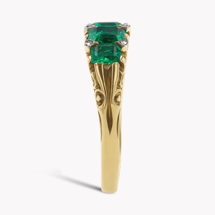 Victorian Octagonal Cut 2.00ct Emerald and Diamond Ring Octagonal Cut, Claw Set_4