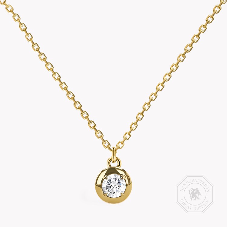 Skimming Stone 0.50ct Diamond Pendant Brilliant Cut, Rubover Set_1