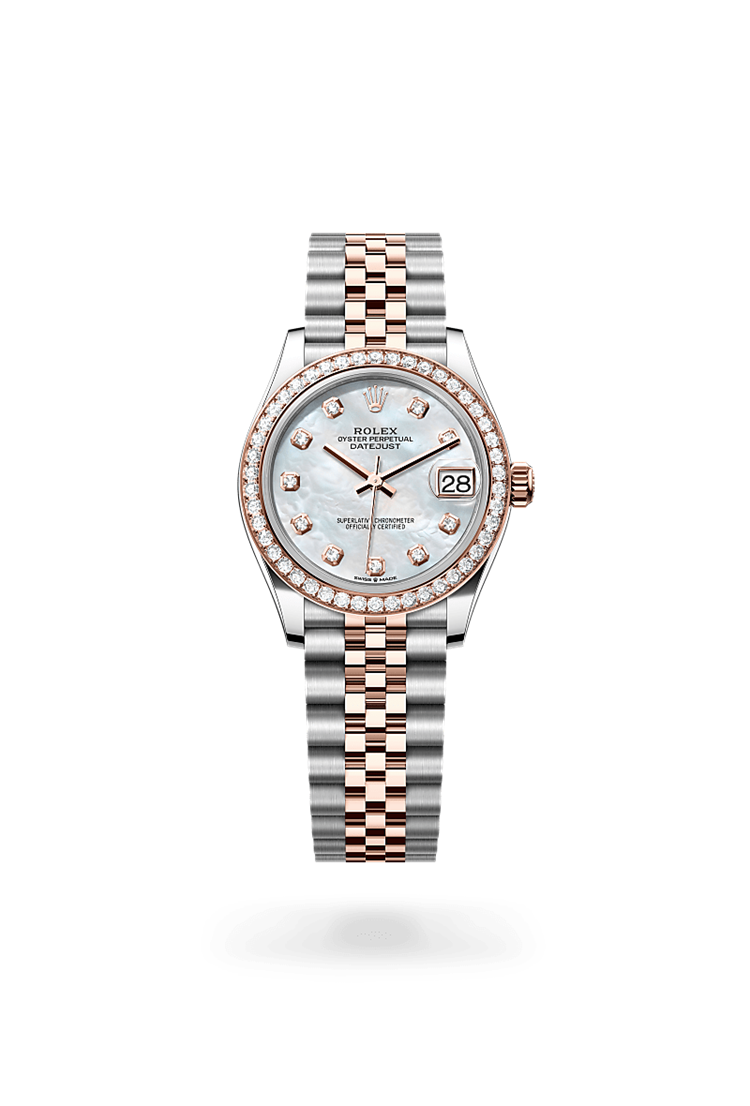 Datejust 31, Oyster, 31 mm, Oystersteel, Everose gold and diamonds