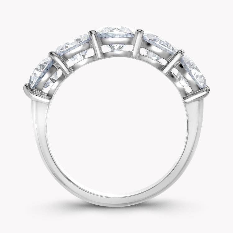 Round Brilliant Cut Diamond Five Stone Ring  3.04CT in Platinum Brilliant Cut, Five-Stone, Claw Set_3