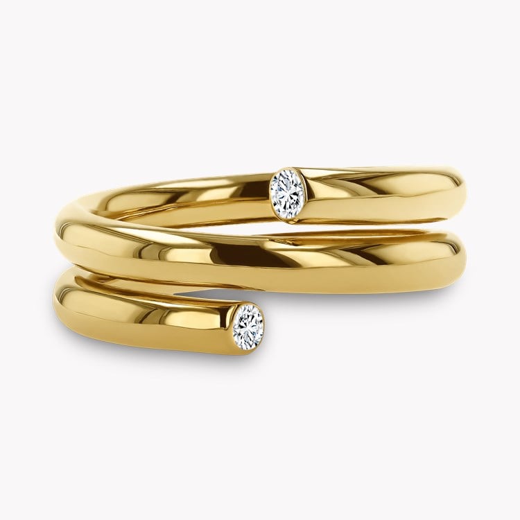 Eclipse 0.09ct Double Row Diamond Spring Ring Brilliant Cut, Rubover Set_2