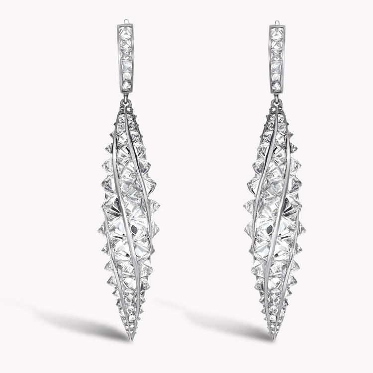 Masterpiece Princess Cut Diamond Earrings 18.34CT in Platinum Princess Cut with Diamond Set Hooks_1
