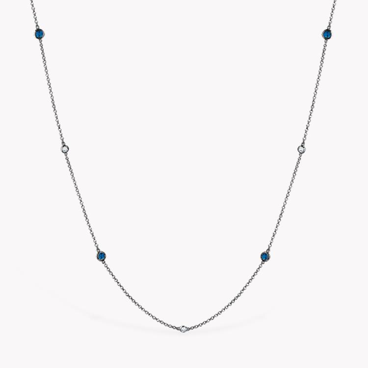 Sundance Sapphire and Diamond Necklace 2.24CT in 18CT White Gold Brilliant Cut, Spectacle Set_1