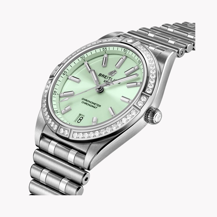 Breitling Chronomat Automatic 36 36mm, Green Dial, Diamond Baton Numerals_3