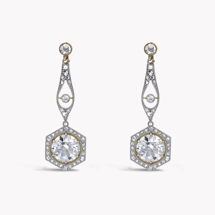 Belle Epoque Diamond Drop Earrings Old Cut, Six Claw set_1