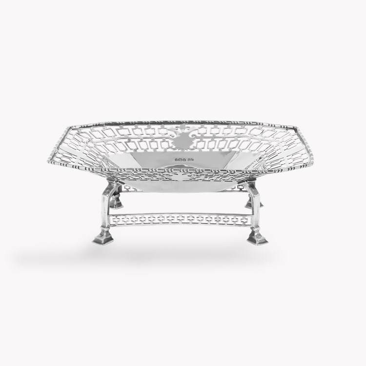 Silver Decorative Basket on Feet Hallmarked London_1