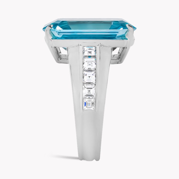 Manhattan 8.62ct Lukusuzi Aquamarine and Diamond Ring Emerald Cut, Claw Set_4