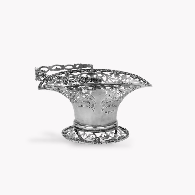 Edwardian Silver Pierced Bonbon Basket Hallmarked London_3