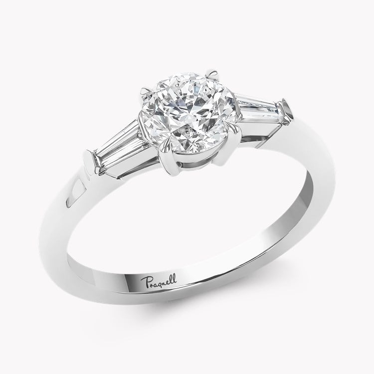 Regency 0.91ct Brilliant Cut Diamond Ring Brilliant & Tapered Baguette Cut, Claw Set_1
