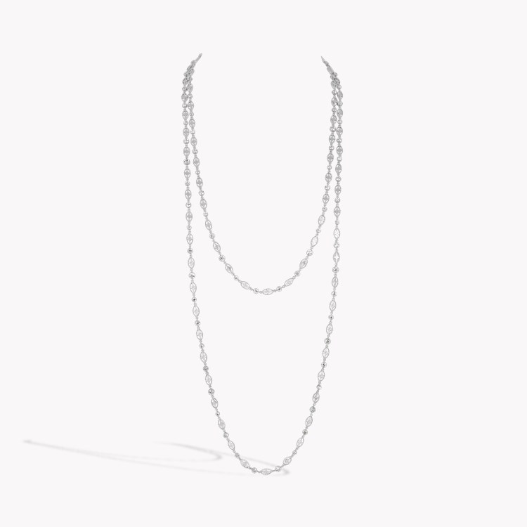 Belle Epoque Chaumet Long Diamond Necklace Brilliant Cut, Millegrain Set_1