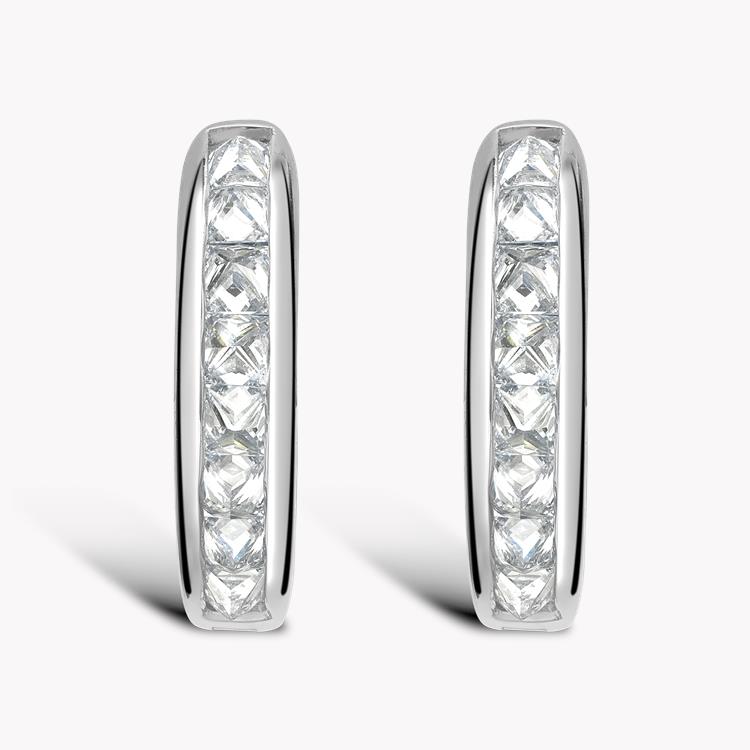 RockChic Diamond Hoop Earrings 0.33CT in White Gold Princess Cut, Channel Set_1