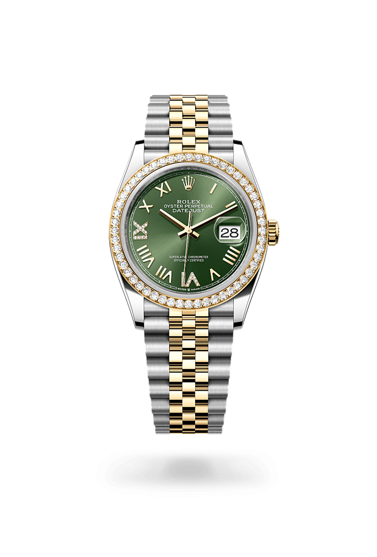 Datejust 36, Oyster, 36 mm, Oystersteel, yellow gold and diamonds