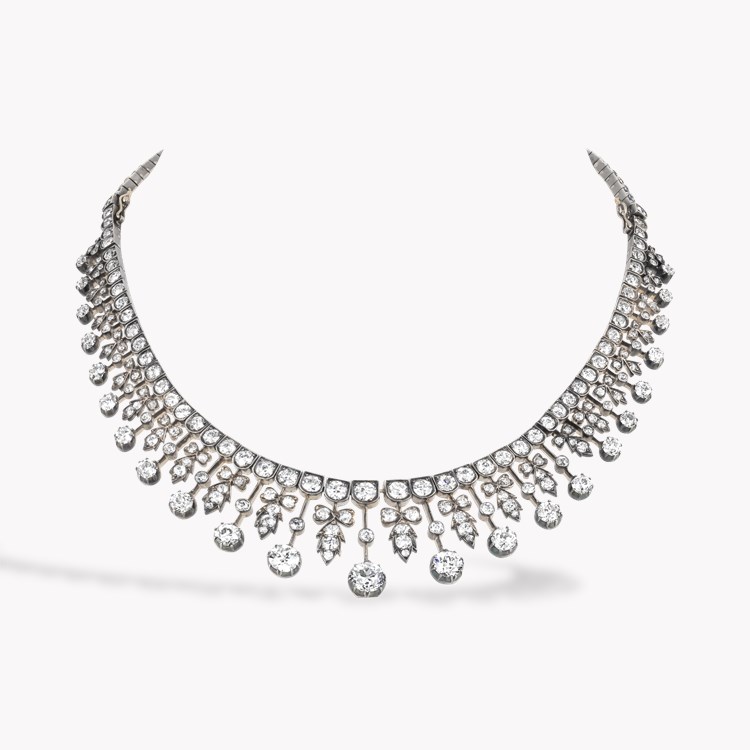 Old European Cut Diamond Fringe Necklace Old European Cut, Claw Set_1