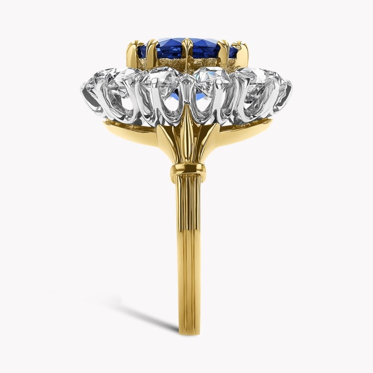 Masterpiece Cushion Cut 4.147ct Kashmir Sapphire Cluster Ring Cushion Antique Cut, Claw Set_4