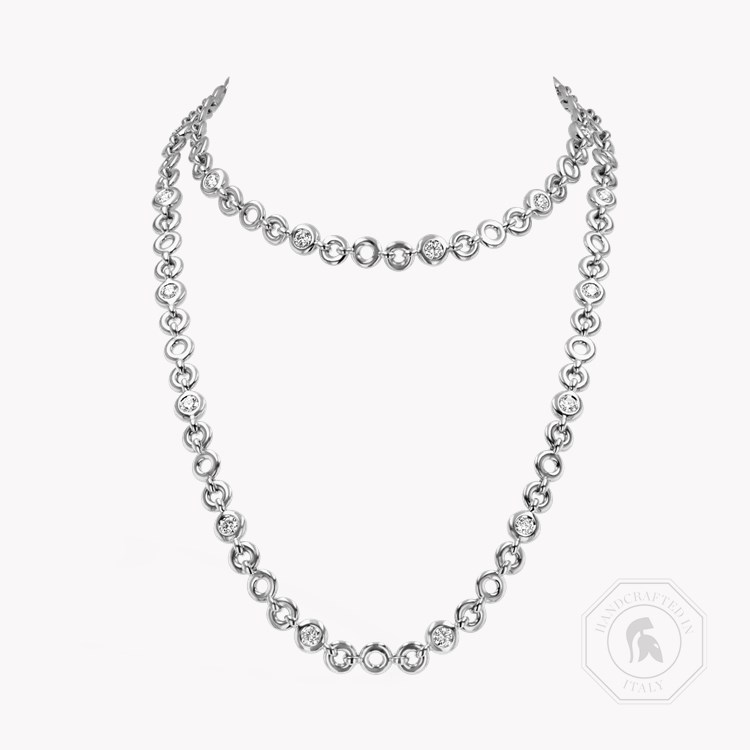 RockChain Ten Stone Diamond Necklace Brilliant Cut, Rubover Set_1