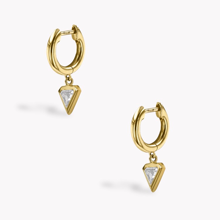 Shield Cut 0.38ct Diamond Drop Earrings Shield Cut, Rubover Set_3