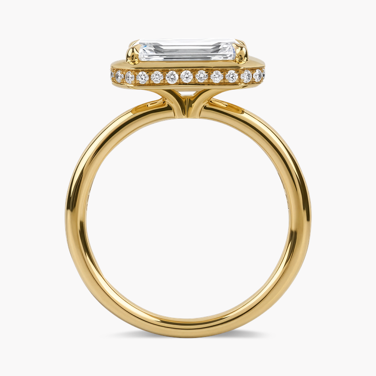 Skimming Stone Emerald Cut 2.75ct Diamond Ring Emerald Cut, Claw Set_3